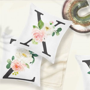 Home Soft Decorative Flower Letter Short Plush Super Soft Pillow Cushion Cover