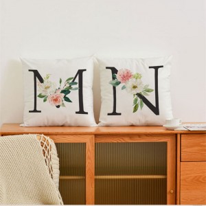 Home Soft Decorative Flower Letter Short Plush Super Soft Pillow Cushion Cover