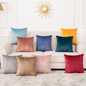 Home Velvet Throw Pillow Covers with Velvet Striped Decorative Pillowc Covers for Sofa Couch Bed Cushion Cover