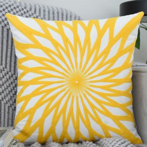 Home towel embroidery ins Nordic pillowcase 3D three-dimensional geometric yellow embroidery