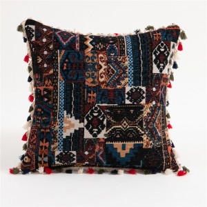 Hot Selling American Moroccan Flower Hair Ball Geometric Pillow Cushion Pillowcase