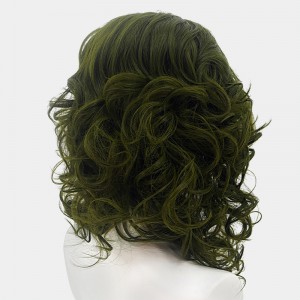 Costume wig Joker Arthur Fleck green short wavy curly hair cosplay synthetic wig