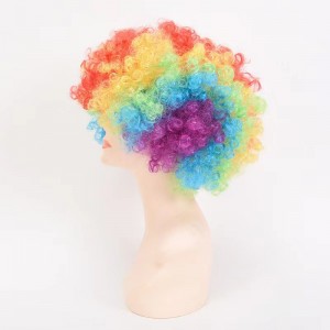 Party costume Afro rainbow synthetic wig cosplay clown costume wig