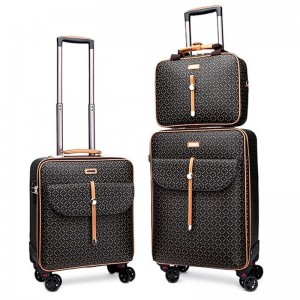 Hot Sale Luxury Soft Side Travel Suitcase Set Customized Logo Spinner Luggage Trolley Bags Four Wheel Aluminium Handle Briefcase