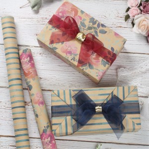 High Quality vietnam free sample Ink Printed Gift Kraft Wood Pulp Wrapping Paper for Flowers Printing Wrapping