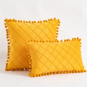 Velvet Rhombus Ball Pillow Pillow European Sofa Cushion Lumbar Pillow