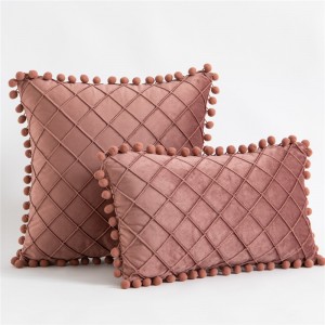 Velvet Rhombus Ball Pillow Pillow European Sofa Cushion Lumbar Pillow