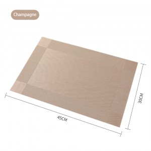 Household Heat Insulation Washable Vinyl Woven Crossweave Placemat PVC Table Mat Place Mat Set
