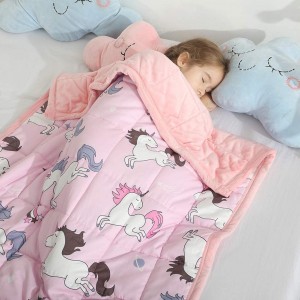 Best Seller Factory Custom Unicorn Print 36×48 Inches Sensory 5lbs Glass Beads Children Cotton Weighted Blanket for kids