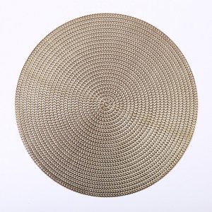 Rattan place mats good quality heat insulation braided table mat round table mats gold sliver pvc placemat