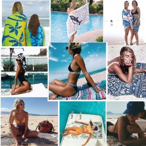 High Quality Microfiber Two Side Printed Beach Towel Quick Dry Sand Free Proof Recycled Beach Towel