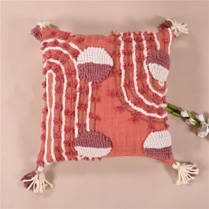 luxury decorative pillow cases Handmade Boho Macrame Tassel Solid Cotton Embroidered Cushion Cover For Sofa